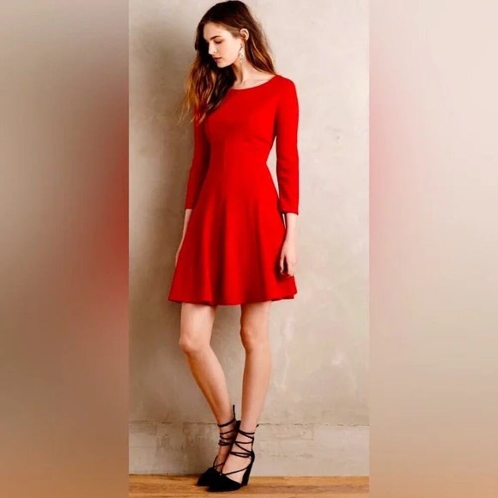Anthropologie Sunday In Brooklyn Cross Town Red Dress Size Small NWT
